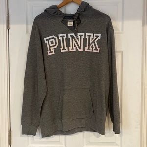 PINK  Gray Hoodie Size Medium